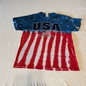 USA Tie-Dye Kids Shirt - Red and Blue Size Large